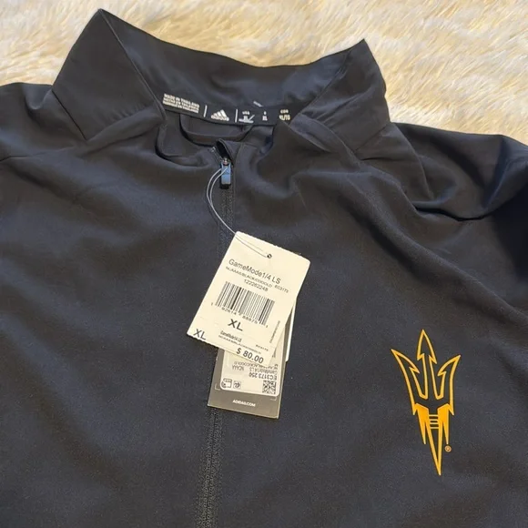 Adidas Arizona State GameMode Windbreaker Jacket Black 1/2 Zip XL NWT - Picture 4 of 13